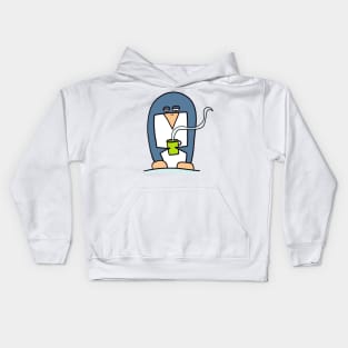 Penguin with coffee Kids Hoodie